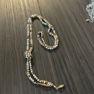 Stella and dot gold, silver and white necklace